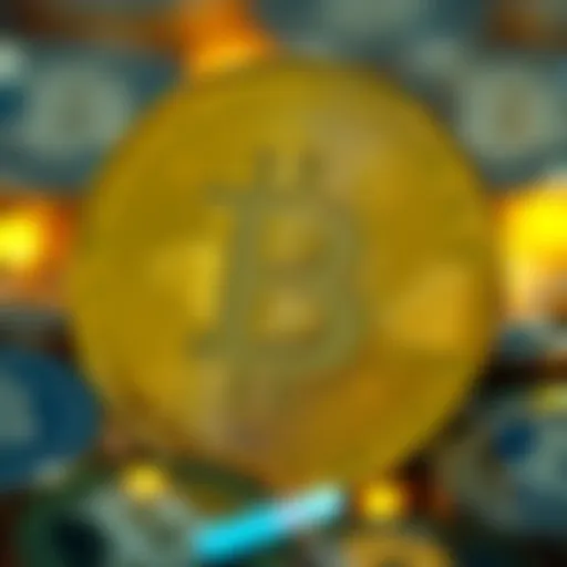 Conceptual illustration of alternative cryptocurrencies and their characteristics