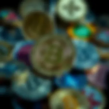 Cryptocurrency symbols showcasing various digital currencies.