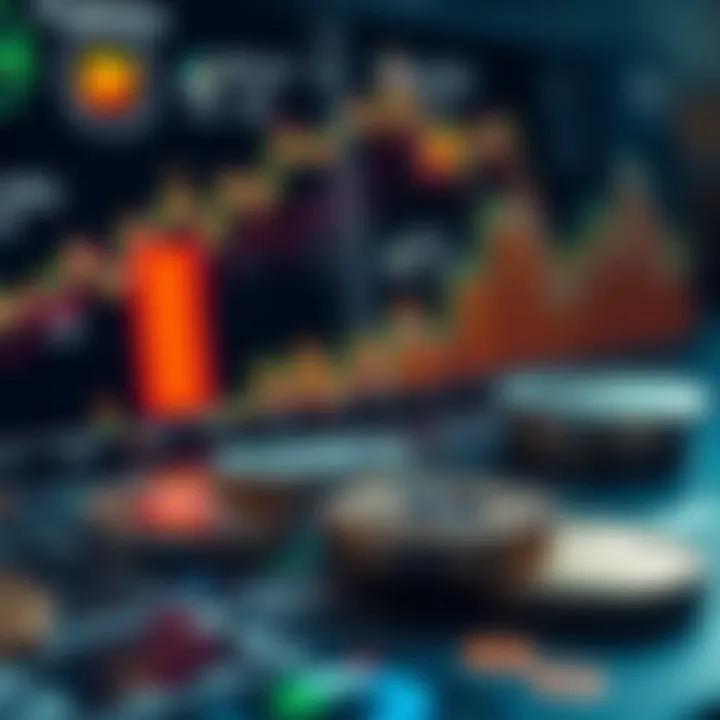 Visual representation of analytical tools for cryptocurrency investment