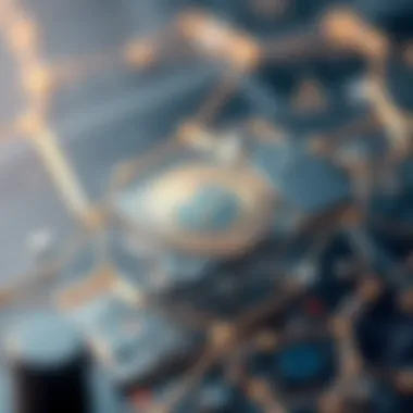 Illustration of secure blockchain technology behind Bitcoin transactions.