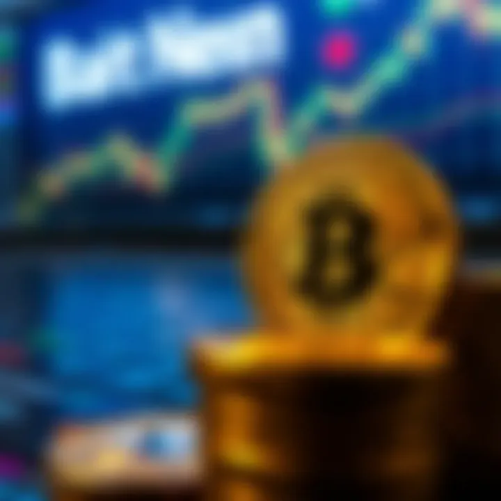 A conceptual illustration of cryptocurrency market trends