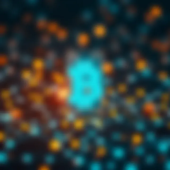 Blockchain technology concept with nodes and connections