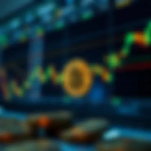 Conceptual illustration of cryptocurrency futures trading