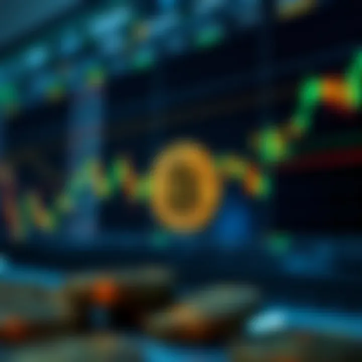 Conceptual illustration of cryptocurrency futures trading