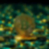 Conceptual representation of cryptocurrency and blockchain technology