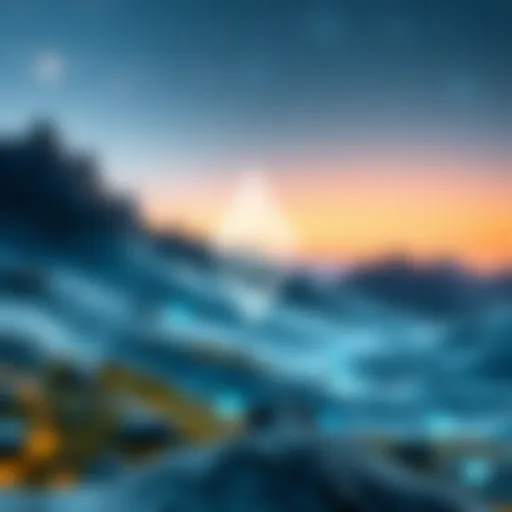 Ethereum logo with a digital background