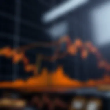 A graph depicting market trends in cryptocurrencies