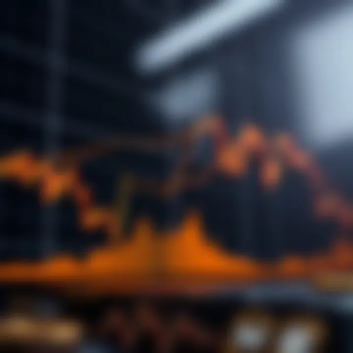 A graph depicting market trends in cryptocurrencies