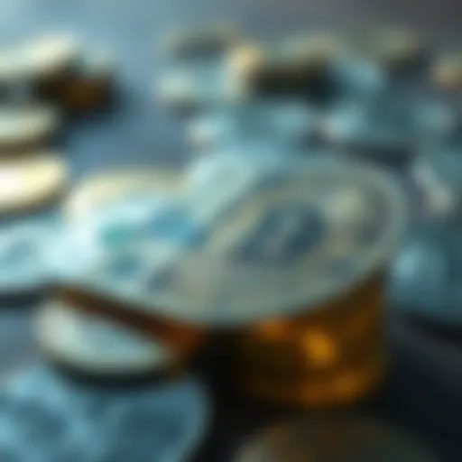 Conceptual representation of Fiat currency in cryptocurrency