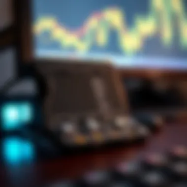 Close-up of a hardware wallet connected to a computer