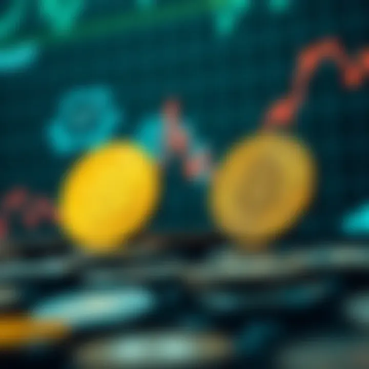 Graphical depiction of market trends in major cryptocurrencies