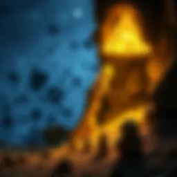 A depiction of mithril's shimmering properties in a fantasy landscape