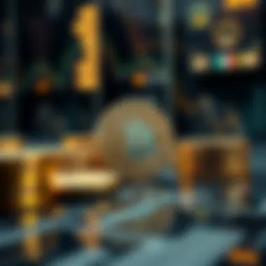 Conceptual depiction of digital currency and asset management