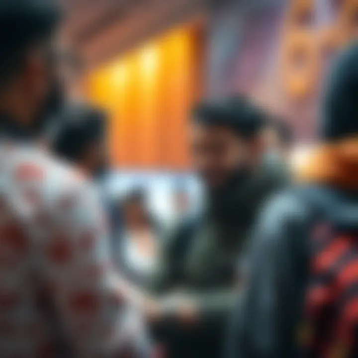 Artistic depiction of community engagement and interaction